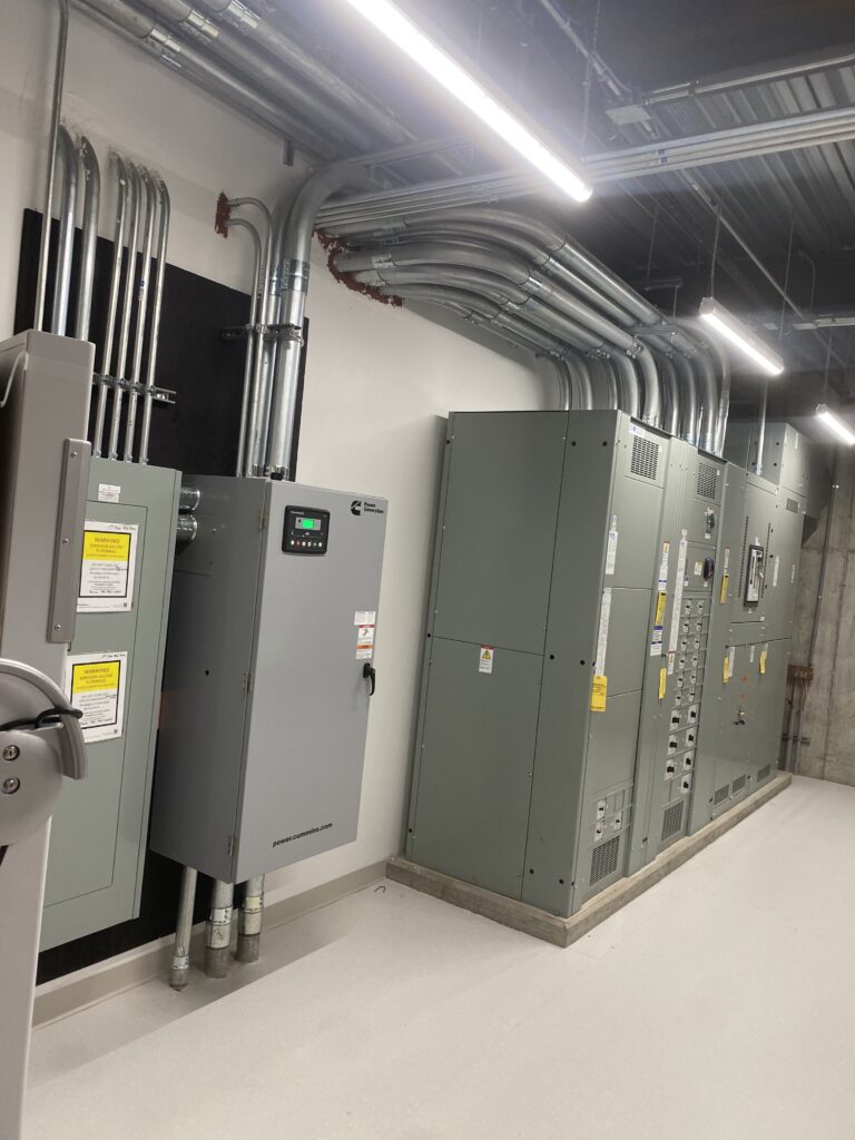 Commercial electrical gear room installed by Keno Electrical Systems in Connecticut