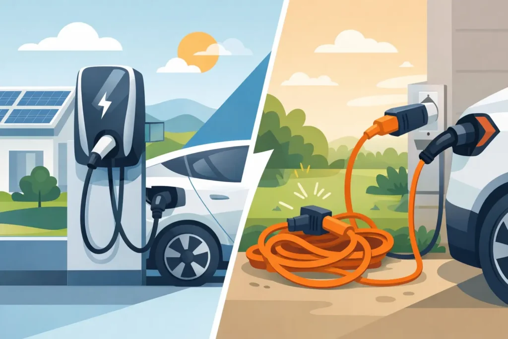 EV Charger Installation vs Extension Cord